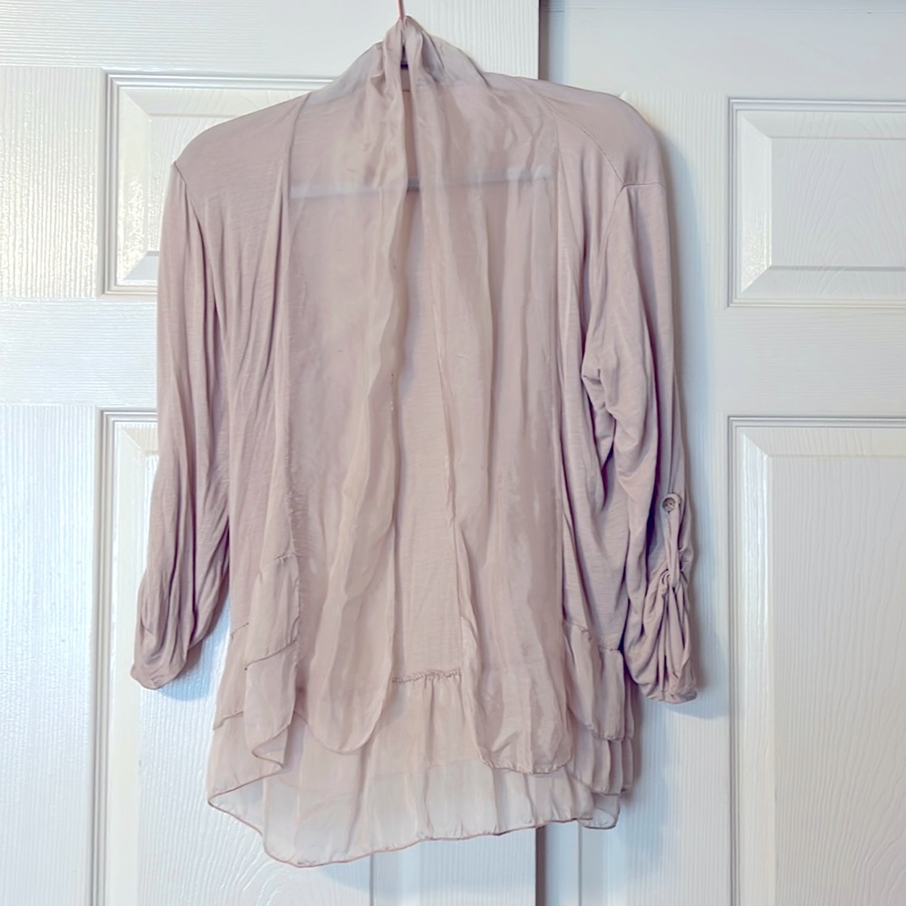 Made in Italy Lightweight Pink Ruffle Cardigan M